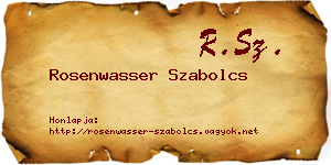 Rosenwasser Szabolcs névjegykártya